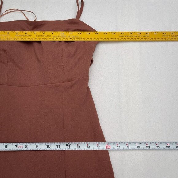 Birdy Grey Benny Crepe Maxi Formal Bridesmaid Dress Cut‎ Out Desert Rose S NWT - Picture 14 of 15